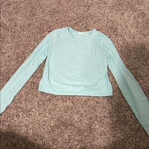 Athleta Light Blue Long Sleeve Kids Athletic Top